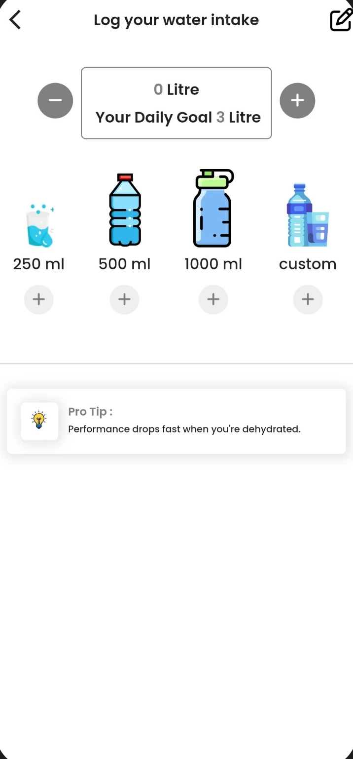 Habit Tracking screen in the Fitness Forever app