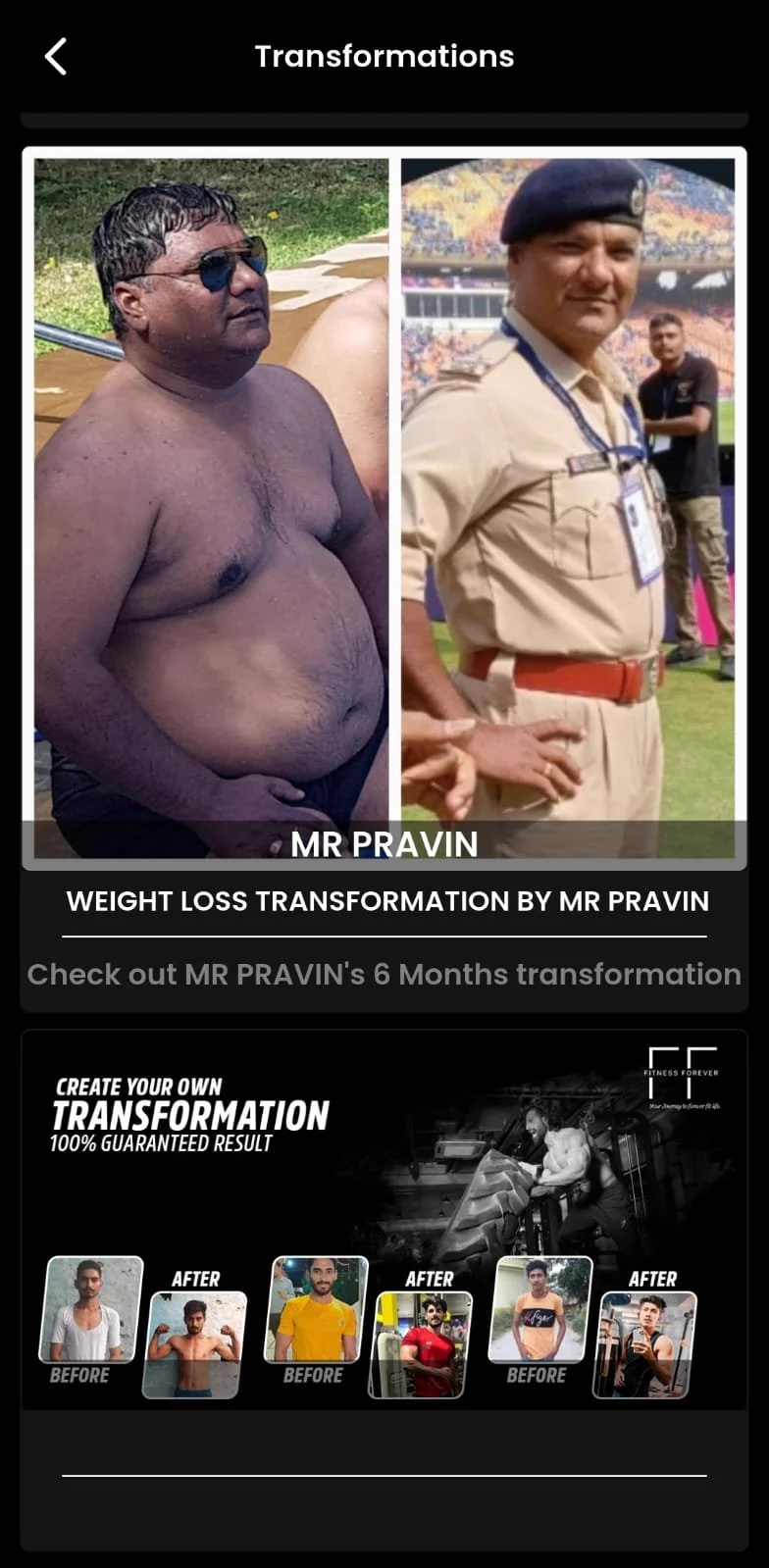 Fitness Forever member transformation